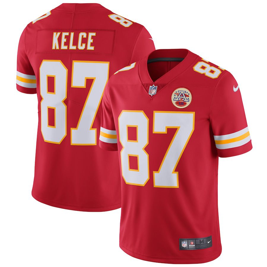 Men Kansas City Chiefs #87 Travis Kelce Nike Red Vapor Untouchable Limited Player NFL Jersey->kansas city chiefs->NFL Jersey